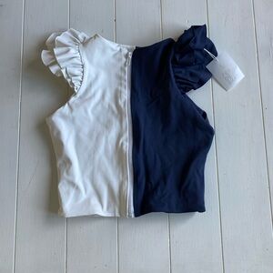 NWT Port De Bras Mika Top Navy/White
